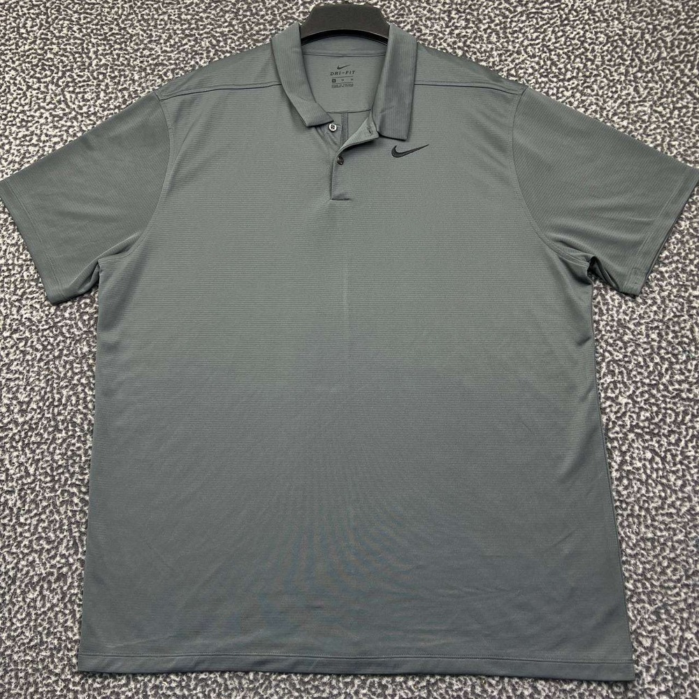 Nike Golf Dri-Fit Polo Shirt Men Extra Large Gray Short Sleeve Collared XL